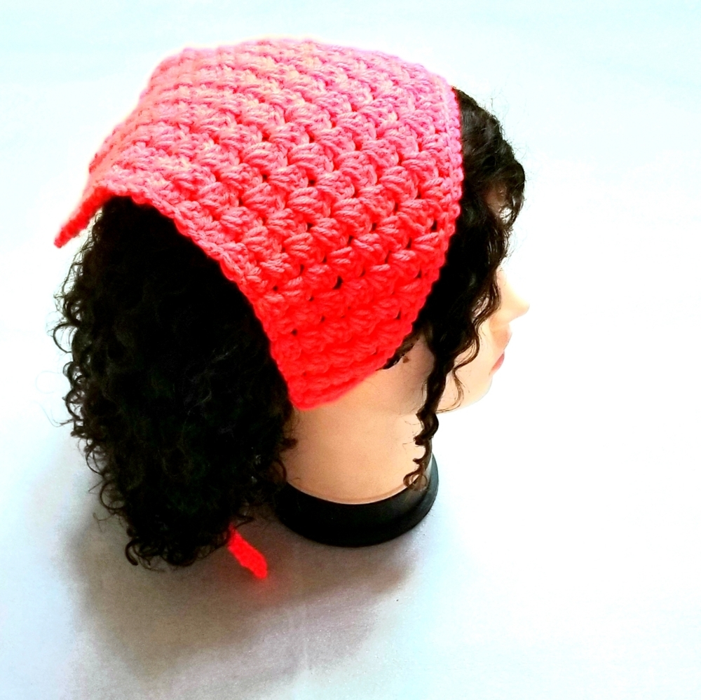 New Handmade Crotcheted Bandana - Scarlet